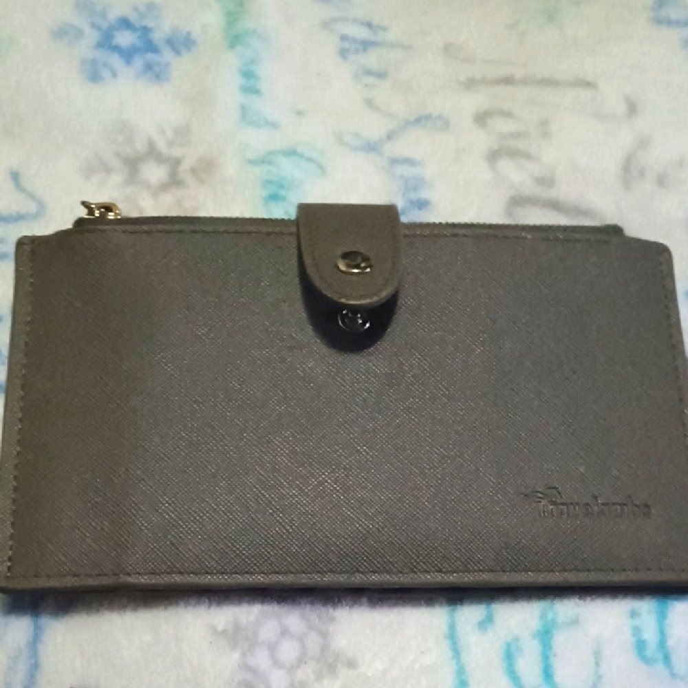 Tory Burch Charcoal Wallet with Gold Accents
